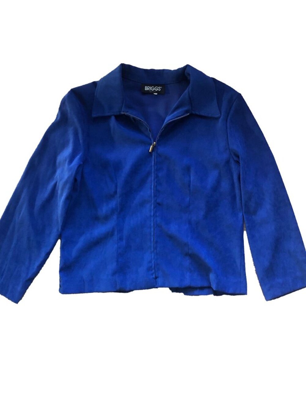 Briggs Petite Y2K Era Blazer Royal Blue Faux Suede Medium